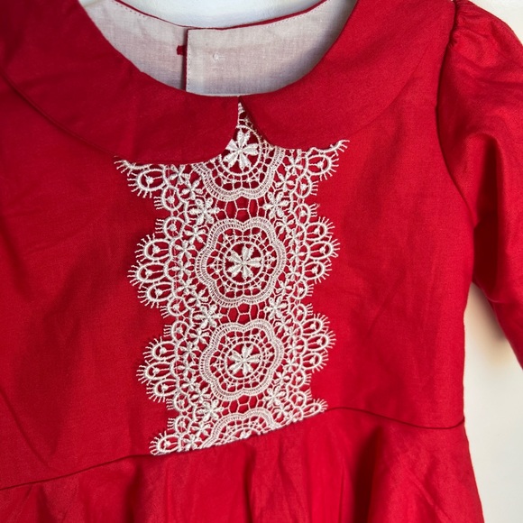 Girl August 3T Red Dress - Picture 2 of 4